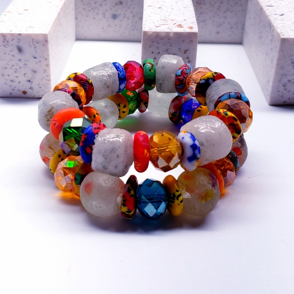 Handmade Beaded African Bracelet, Unisex #4 (2 pieces)